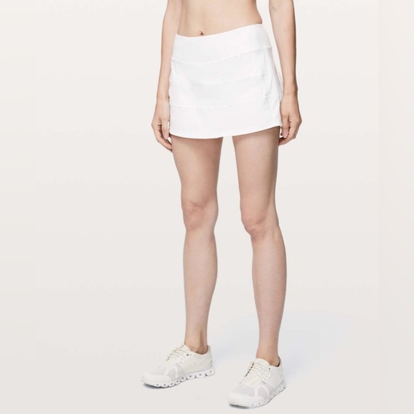 Lululemon Pace Rival Skirt Tennis Golf Pickleball White Sz4 Reg Retired Release - Picture 2 of 9